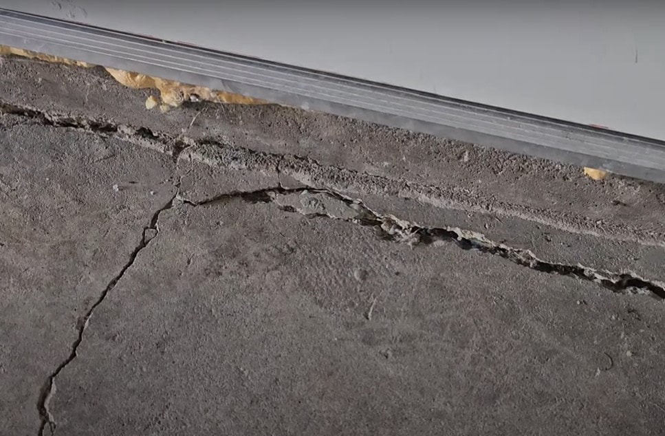long two way crack in concrete