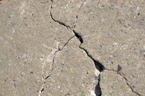 concrete crack close up