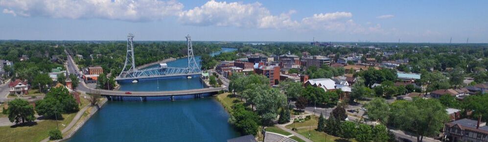 panoramic view of welland ontario canal